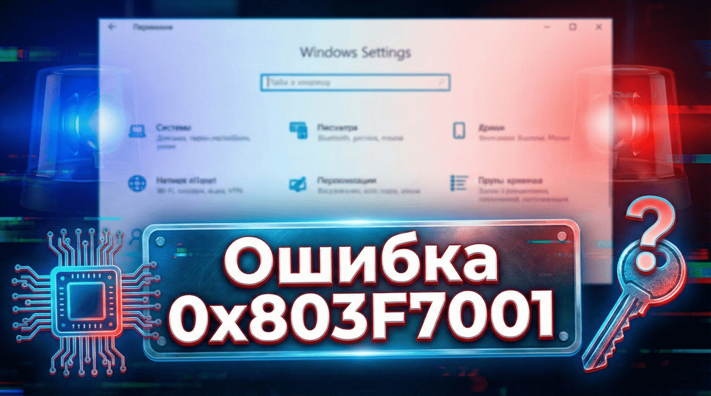 Ошибка 0x803f7001 при активации Windows: как исправить